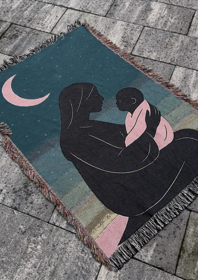 Handwoven “Mother & Child” Blanket — For the Children of Palestine