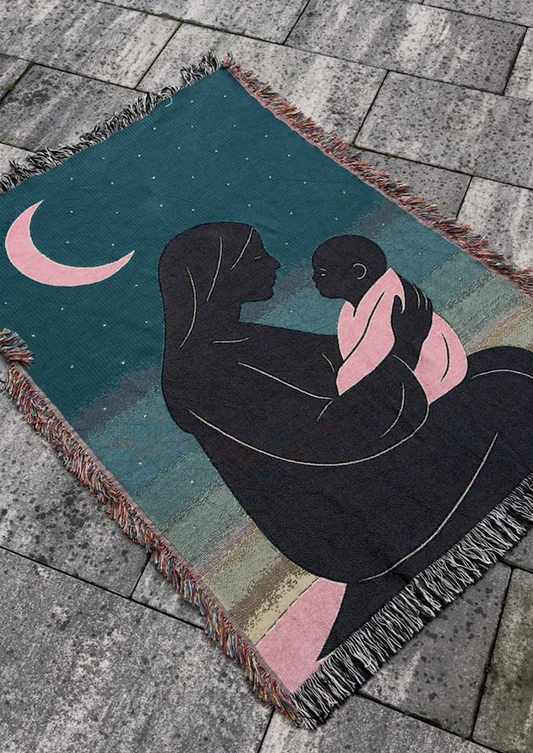 Handwoven “Mother & Child” Blanket — For the Children of Palestine